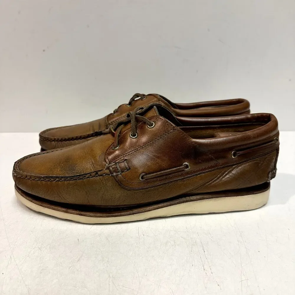 GUC Rancourt & Co. x Polo Ralph Lauren Natural Brown Boat Shoe Fleece Lined 12 D